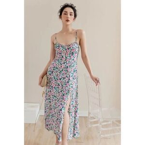 ZARA FLORAL PRINTED MIDI DRESS